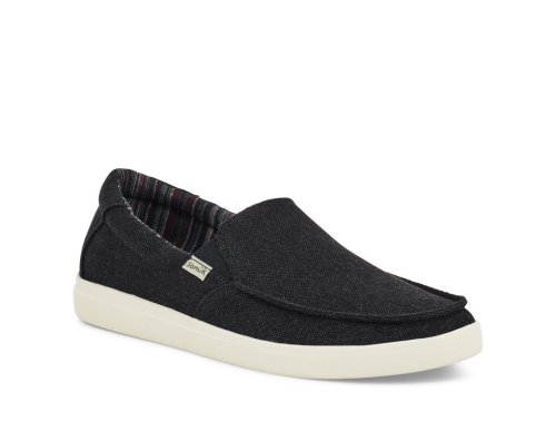 Basket Sanuk Sideline 2 Hemp Slip-on Homme - Noir FDYGHI285